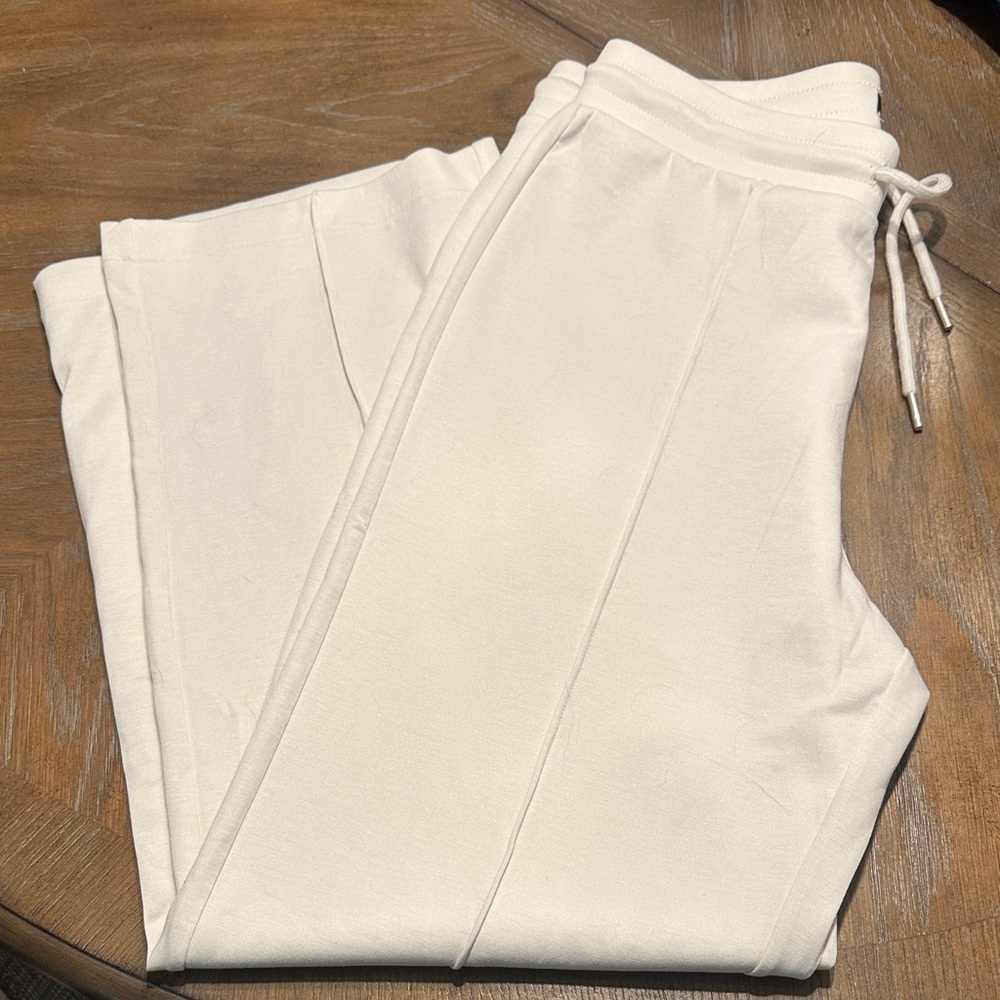 Express Cream Drawstring Track Joggers
